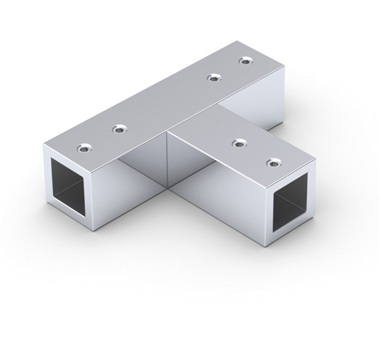 Three-Point Connector square Bohle Basic square 12X12, shiny Chrome ...